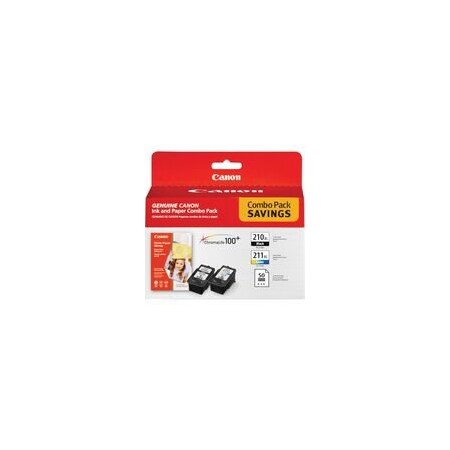 Canon Original Inkjet Ink Cartridge, Color, Black, 1 Pack, Inkjet, 12PK PG210/CL211