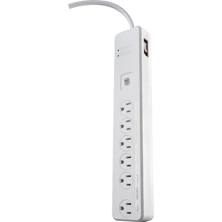 Southwire 6-Outlet 1080J White Surge Protector Strip with Remote Control & 5 Ft. Cord 41715