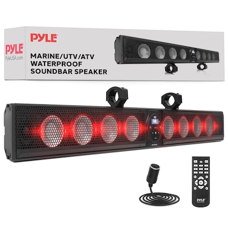 Pyle 46 in Marine Sound Bar Speaker System for ATV/UTV with Bluetooth, 360W Peak Power Built-in PATVSB4700