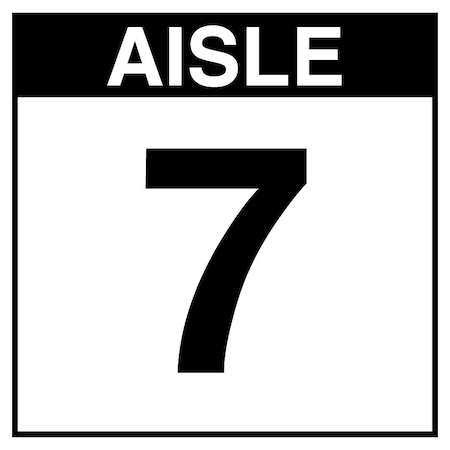 5S Supplies Warehouse Aisle 7 Sign - 16in x 16in - DOUBLE - BRKT - PVC AISLE7-16X16-DOUBLE-BRKT