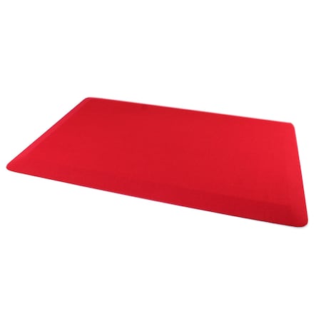 Floortex Antifatigue Mat, 32 in L x 20 in W, 0.8 in Thickness, Polyurethane with Polyester cover, Red CC2032RED