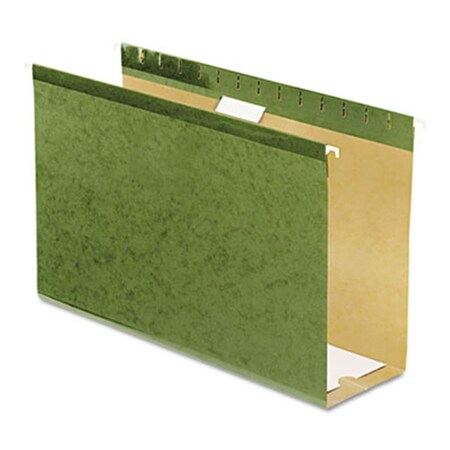 Pendaflex 4" Capacity Reinforced Hanging File Folders- Kraft- Legal- Standard Green- 25/Bx, 25PK 4153X4