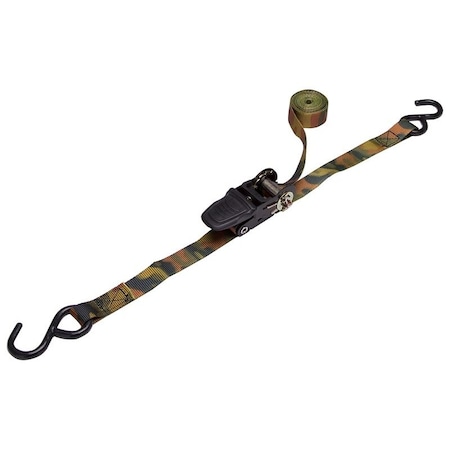 Prosource Tie-Down, 4-Pk, 1 in W, 10 ft L, Polyester Webbing, Metal Ratchet, Camouflage, 400 lb FH64052-CAMO