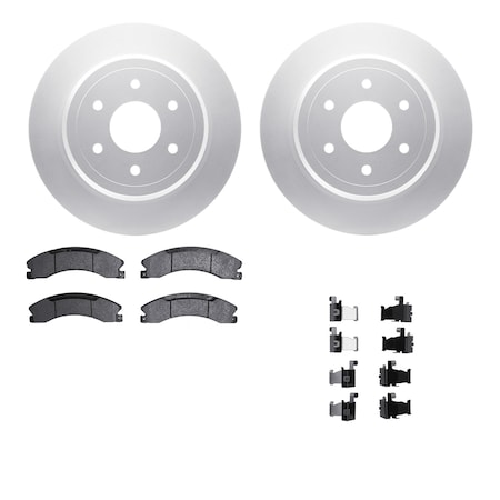 Dynamic Friction Co DFC GEOSPEC Coated Rotors with 5000 Brake Pads - Ceramic and Hardware 4512-67158