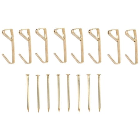 Prosource Picture Hanger, 10 lb, Steel, Polished Brass, Brass, Nail-In Mounting PH-122312-PS