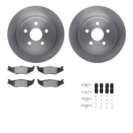 Dynamic Friction Co DFC Brake Rotor with 5000 Brake Pads and Hardware Kit 6512-39095