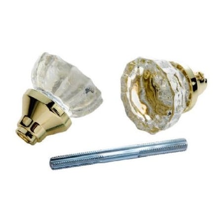 Belwith 2Pk Knob Glass/Spindle 1140