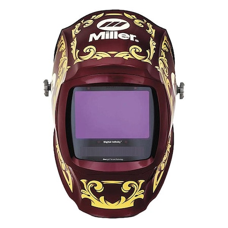 Miller Electric Welding Helmet, Black/Red/Yellow 296784