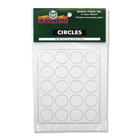Magna Visual Magnetic Round Indicators, White, PK20 FI-121