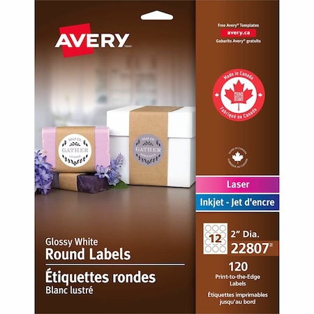 Avery Printable Round Labels, PK120 22807