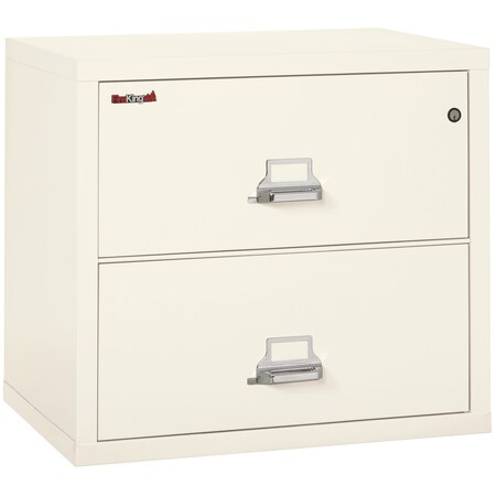 Fireking 2 Drawer, 1 Hr Fire & Impact Rated, 31" Wide Lateral Ivory White 2-3122-CIW