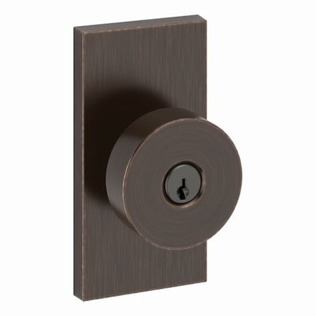 Baldwin Entry Contemporary Knob and Contemporary 5in Rose with 6AL Latch and Dual Strike Venetian ENCONCFR112