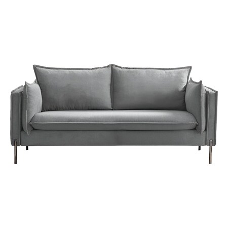 Homeroots 87" Gray Sofa With Black Legs 480910