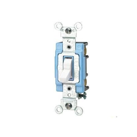 Leviton Toggle 3-Way Illum Ind Gr 15A White 1203-LHW