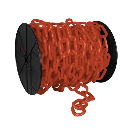 Mr. Chain 3" x 60' Traffic Orange Plastic Safety Chain - Reel 80113