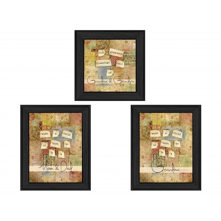 Set Of Three Child Collection Black Framed Print Wall Art, 3PK