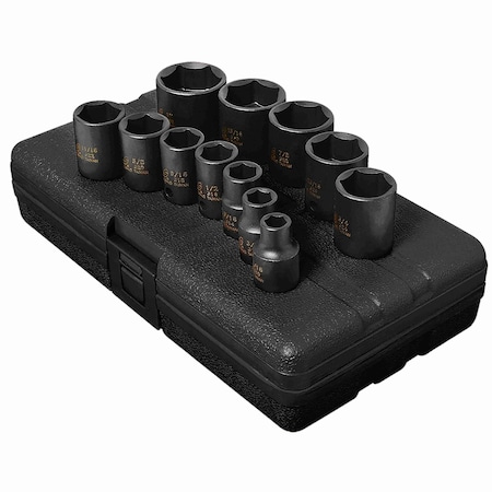 Sunex 3/8 in Drive Sae 6 Point Standard 12-Piece Impact Socket Set 3360