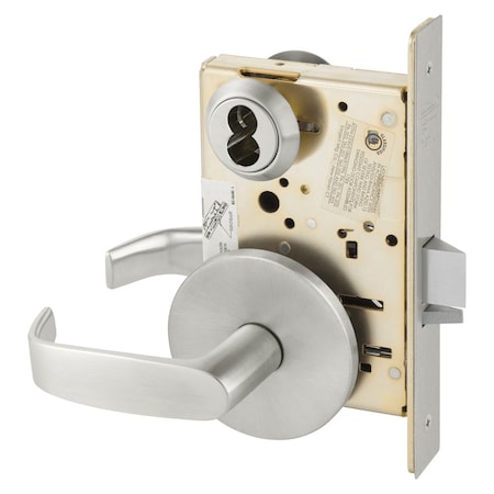 Sargent Storeroom or Closet Mortise Lock, L Rose, L Lever, LFIC Prep Less Core, Satin Stainless Steel 60-8204 LL 32D