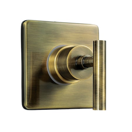 Kingston Brass Single-Handle Three-Way Diverter Valve with Square Trim Kit, Antique Brass KS3043CML