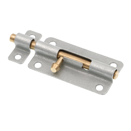 Prime-Line Door and Gate, Slide Barrel Bolt Latch 4 inch with Screws, Galvanized with Brass Bolt and Knob U 117573