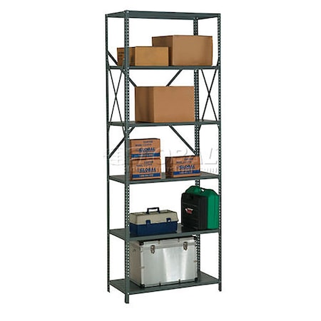 Global Industrial 6 Shelf, Open Steel Shelving, 36"W x 18"D x 97"H, Starter, 20 GA, Gray 234442A