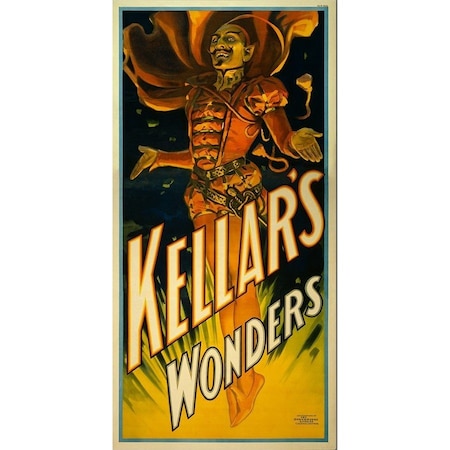 Homeroots 36" X 72" Keller's Wonders Vintage Magic Poster Wall Art 393373