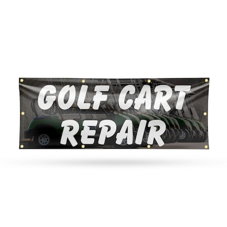 Signmission Golf Cart Repair, 36 Inch x 96 Inch, Vinyl Banner B-96-30676