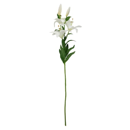 Allstate 28 in. Easter Lily Artificial Silk Floral Spray Flowers, White 35164042