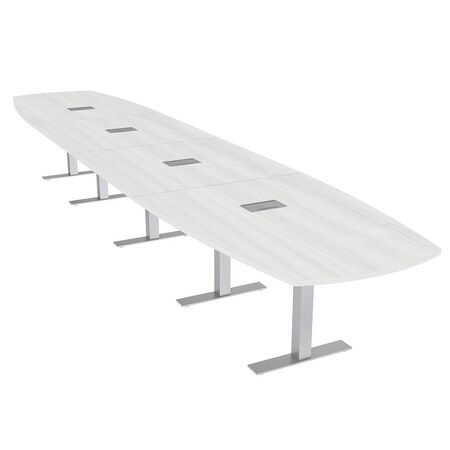 Skutchi Designs Arc Boat Conference Table With Power, 48 in W, 240 in L HAR-ABOT-48X240-T-WA7976-ESIL