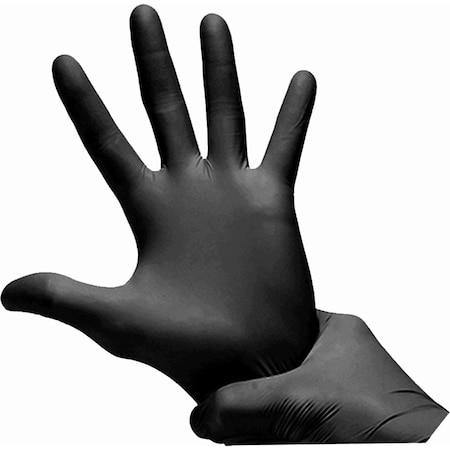 Ironclad Performance Wear Disposable Gloves, 5 mil Palm, L, 100 PK, Black M02043