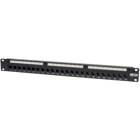 Eaton Tripp Lite Series 24-Port 1U Rack-Mount Cat5e Feedthrough Patch Panel, RJ45 Ethernet, TAA N054-024