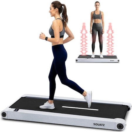 Squatz 2-in-1 Walking Pad Treadmill with Vibration Plates, Compact Under Desk Walking Pad with Remote SQWPV15WH