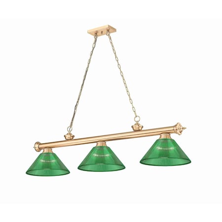 Z-Lite Cordon Heritage Brass 3 Light Billiard 2306-3HBR-ARG