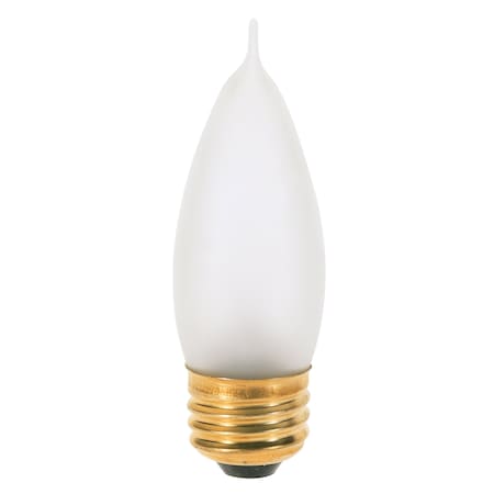 Satco 25W CA10 Incandescent, Frost, 1500 Avg. Hrs, 200 Lu, Medium base, 120V, 2-Card S3767