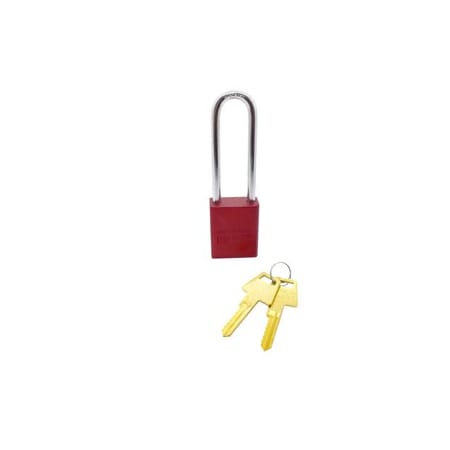 Master Lock Co Padlock, 1-1/2in Wide Body, 3in Shackle A1167KZ RED