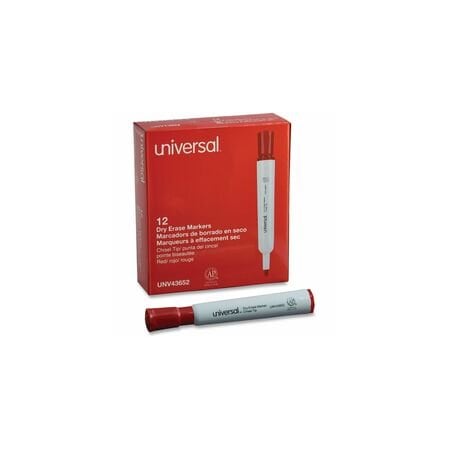 Universal Dry Erase Marker, Chisel, 12PK UNV43652