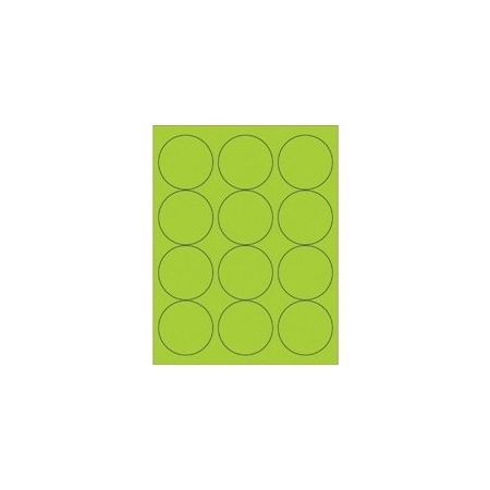 Bubblefast 2 1/2'' Fluorescent Orange Circle Laser Labels-12 Labels per Sheet BFLL194GN