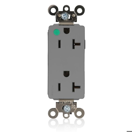 Leviton Straight Blade Receptacle, 5-20R, 20 A, 125V AC, Flush Mount, Self-Grounded M1636-ILG