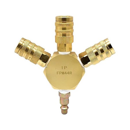 Interstate Pneumatics Pipe Manifold Fitting, Brass, 1/4 in FPM44R-KH4BS