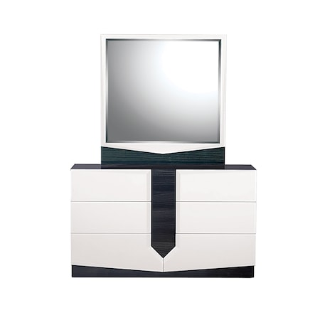 Homeroots White And Grey Dresser With 6 Drawer 384009