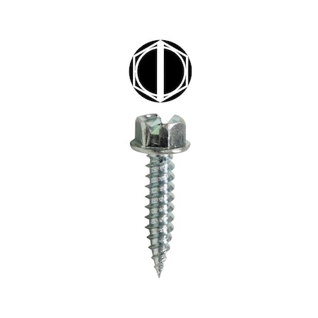 #8 x 1in Slotted Hex Washer High Head Metal Piercing Screw (Tuff Pail), 6000PK