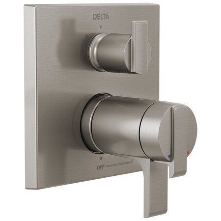 Delta Angular Modern TempAssure 17T Series Valve Trim with 3-Setting Integrated Diverter T27T867-SS