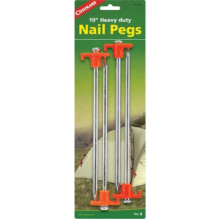 Coghlans Coghlan's Silver Nail Pegs 13.625 in. H X 4.500 in. W X 10 in. L 4 pk 8312