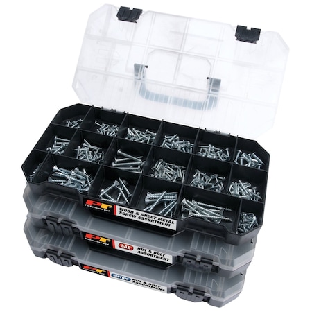 Performance Tool 1080 pc. Fastener Assortment, SAE Metric Bolts Nuts Washers Screws Storage W5263