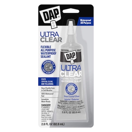 Dap Ultra Clear Silicone All Purpose Waterproof Sealant 2.8 fl. oz. 7079800952