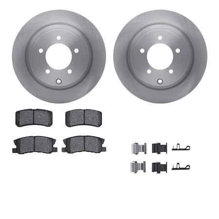 Dynamic Friction Co DFC Brake Rotor with 5000 Brake Pads and Hardware Kit 6512-39158