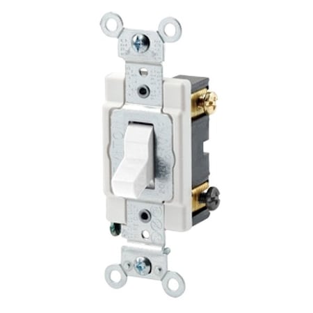 Leviton Toggle 4-Way, White, 20A , 120/277V CSB4-20W
