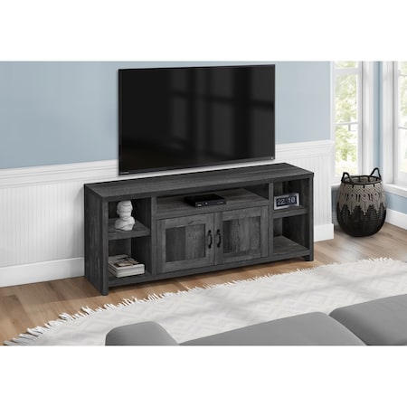 Monarch Specialties Tv Stand, 60 Inch, Console, Storage Cabinet, Living Room, Bedroom, Laminate, Black I 2743