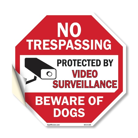 Signmission No Trespassing Protected by Video S, 18 Inch X 18 Inch, Vinyl Decal OC-D-18-100