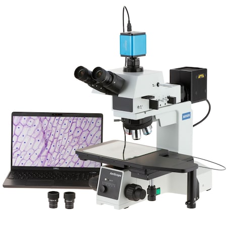 Amscope ME600 Large-format Metallurgical Trinocular Compound Microscope 50X-2500X w/Darkfield, Polarization ME600TZC-HD205